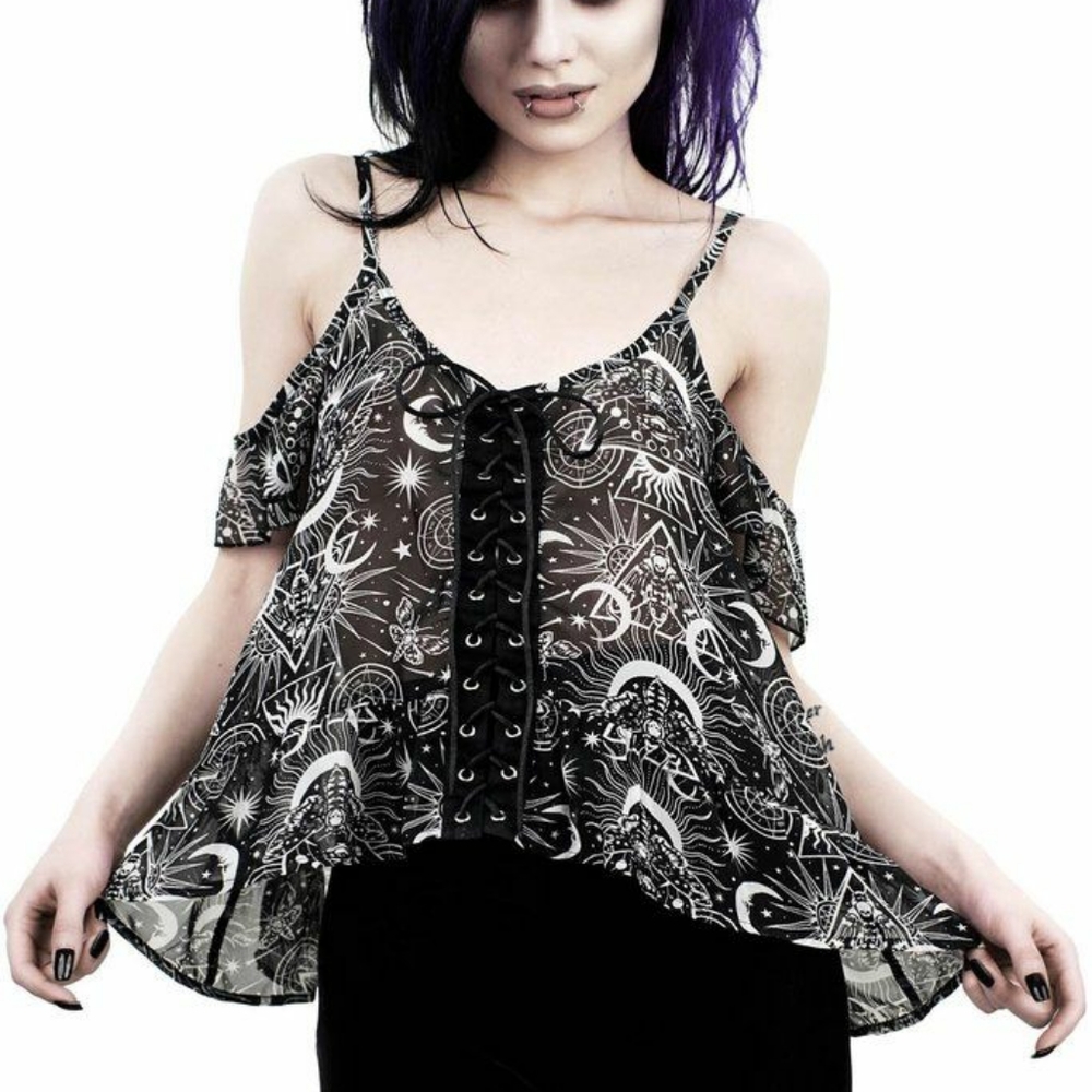 Killstar New Moon' Chiffon Top